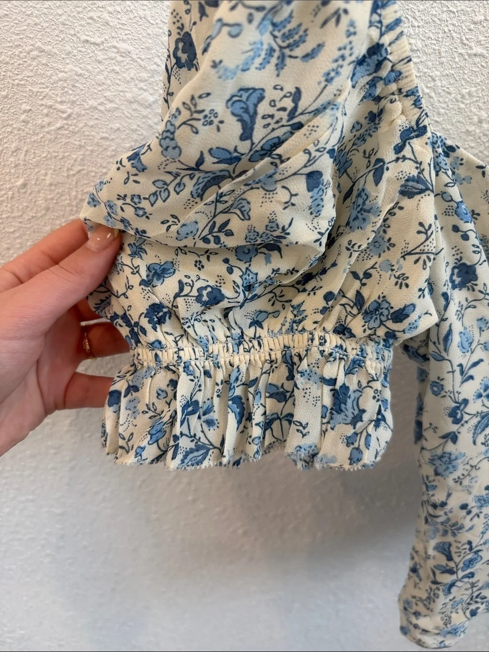 Reformation Marin Puff Sleeve Floral Blouse Top Size 12 NWOT